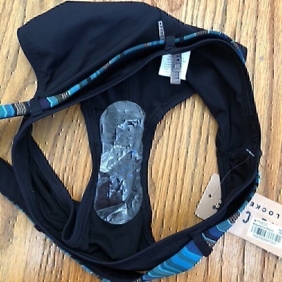 NEW NWT ANNE COLE Black Blue Metallic Copper ? Belted Swim Bikini Bottom Small S - Picture 6 of 9